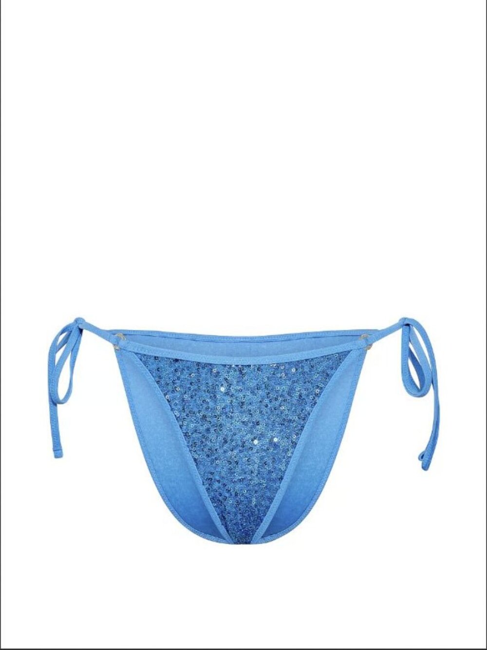 Victoria's Secret PINK Side-Tie Cheeky Bikini Bottom - M - Capri Blue - NWT